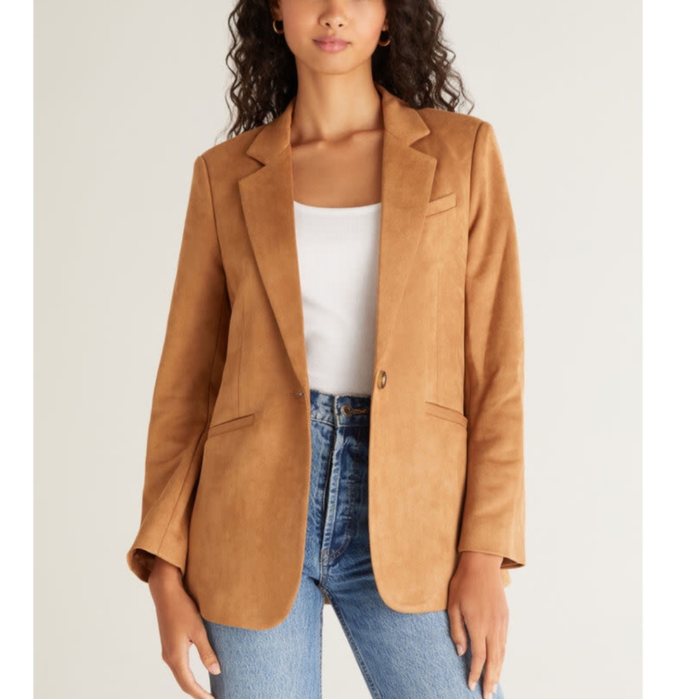 Z Supply Tan Faux Suede Blazer